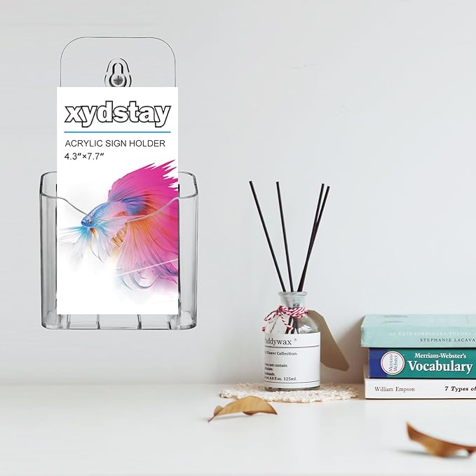 Acrylic Brochure Holder 4x9 Inches Slant Back Design, Clear Display Stand, Plastic Table Stand Sign Holder,Pamphlet Holder Flyer Holder, Acrylic Display Stand, Acrylic Table Signs Plastic Paper Holder for Office, Home, Store, 2 Pack