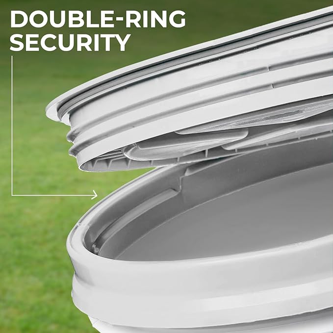 5-Gallon Blue Bucket Pail with Gamma Seal Screw on Airtight Lid, Metal Handles with Plastic Grip for Easy Carrying, Easy Stack and Store, Heavy-Duty 90MIL Extra Durable, Food Grade, BPA Free - 1 Pack