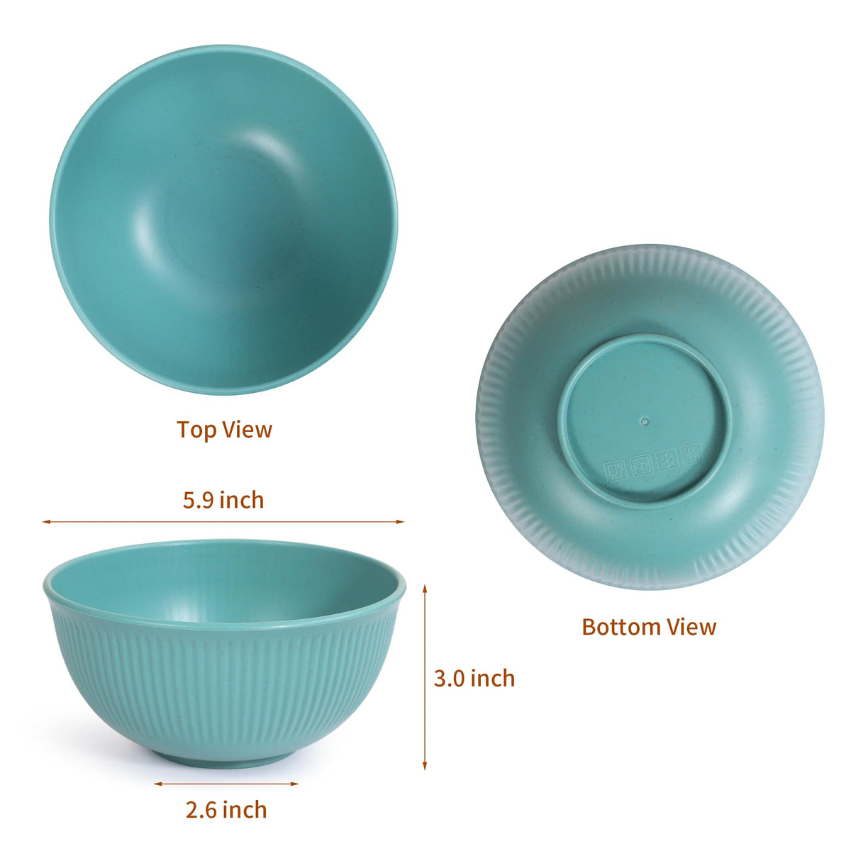 becutlery Reusable Bowls Set Unbreakable Cereal Bowls,24 OZ Wheat Straw Fiber Lightweight Bowl Sets 8, Microwave and Dishwasher Safe,Use for Ramen, Soup, Salad -Multi Color