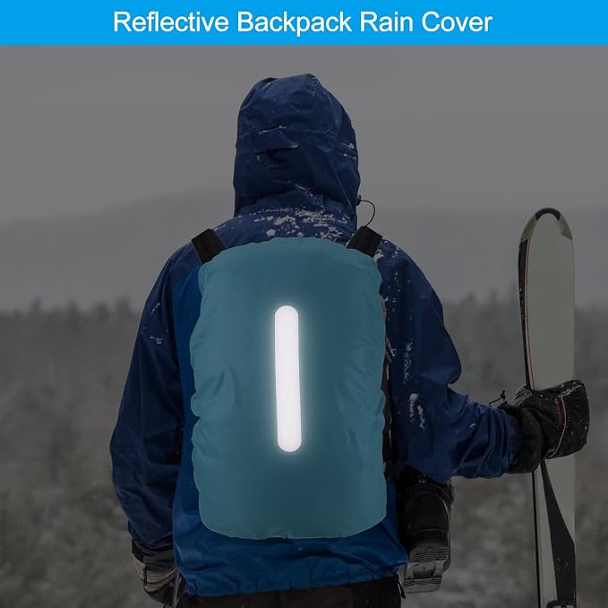 PATIKIL Waterproof Backpack Rain Cover, Non-Slip Backpack Cover with Vertical Reflective Strap Stay Dry for Hiking, Camping, Hunting
