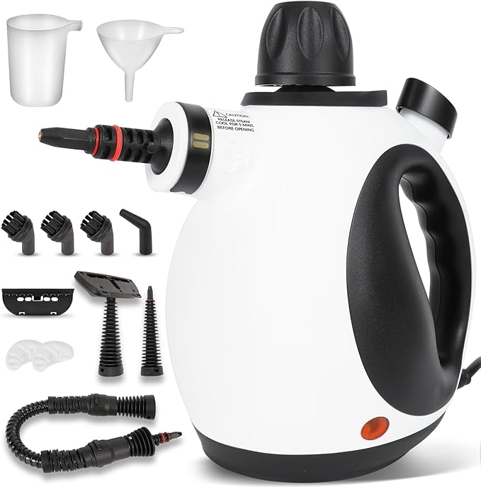 Pressurized Handheld Steam Cleaner for Home with 12 pcs Accessories, Multi-Surface Natural Steamer for Effective Cleaning, Fast Heating for Cleaning Home, Furniture, Car, Grout, Window