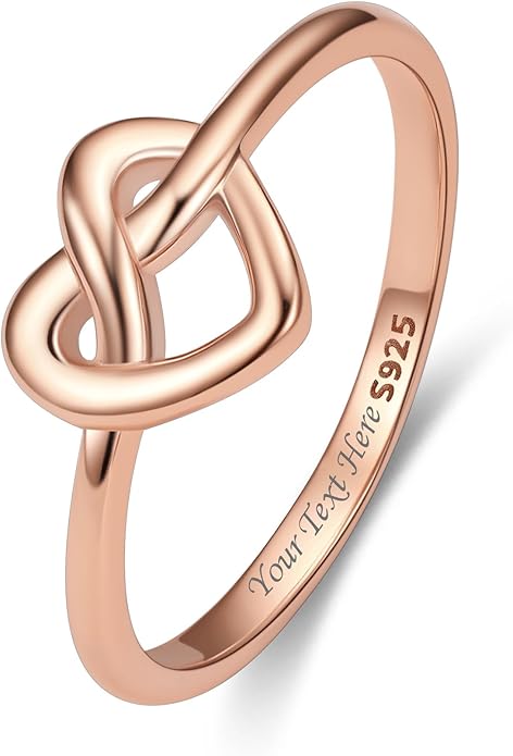 Bestyle 925 Sterling Silver Ring for Women, Minimalist Claddagh Ring Celtic Knot Ring for Women, Irish Promise Wedding Band, Gold/Rose Gold Vermeil Women Band Ring, Stackable, Gift for Her