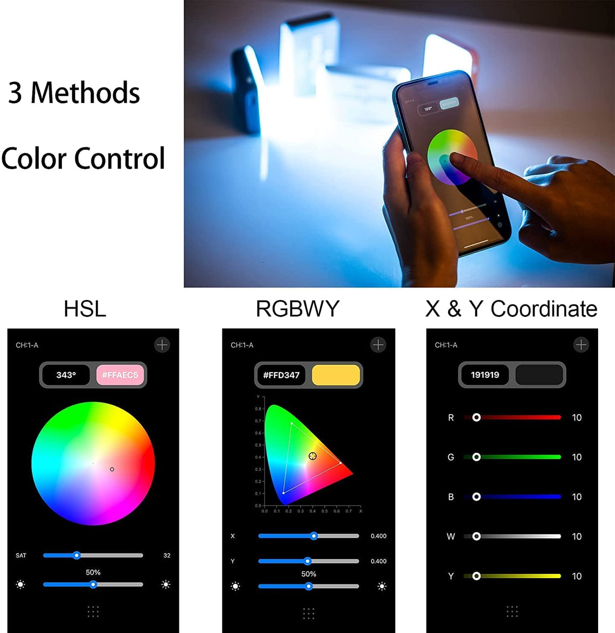 RGB Video Photography Lighting Kit, App Control Streamer Light Tiktok Light, 2800K-6800K LED Video Light for Product Shoot, Vlogging, Liver Streaming, Photography, Video (1 Piece)