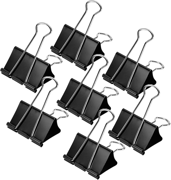 48 Pack Small Binder Clips 3/4 Inch, Black Binder Clips, Small Paper Clamps, Mini Binder Clips Black for Home School Office and Business (48 pcs)