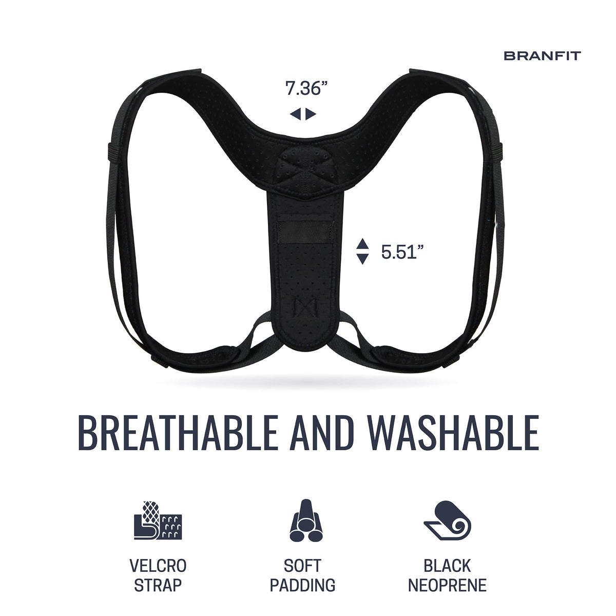 Branfit Shoulder & Back Brace Posture Corrector for Women and Men, Breathable Posture Trainer, Neck Brace and Back Posture Corrector for Upper Back & Neck Pain Relief