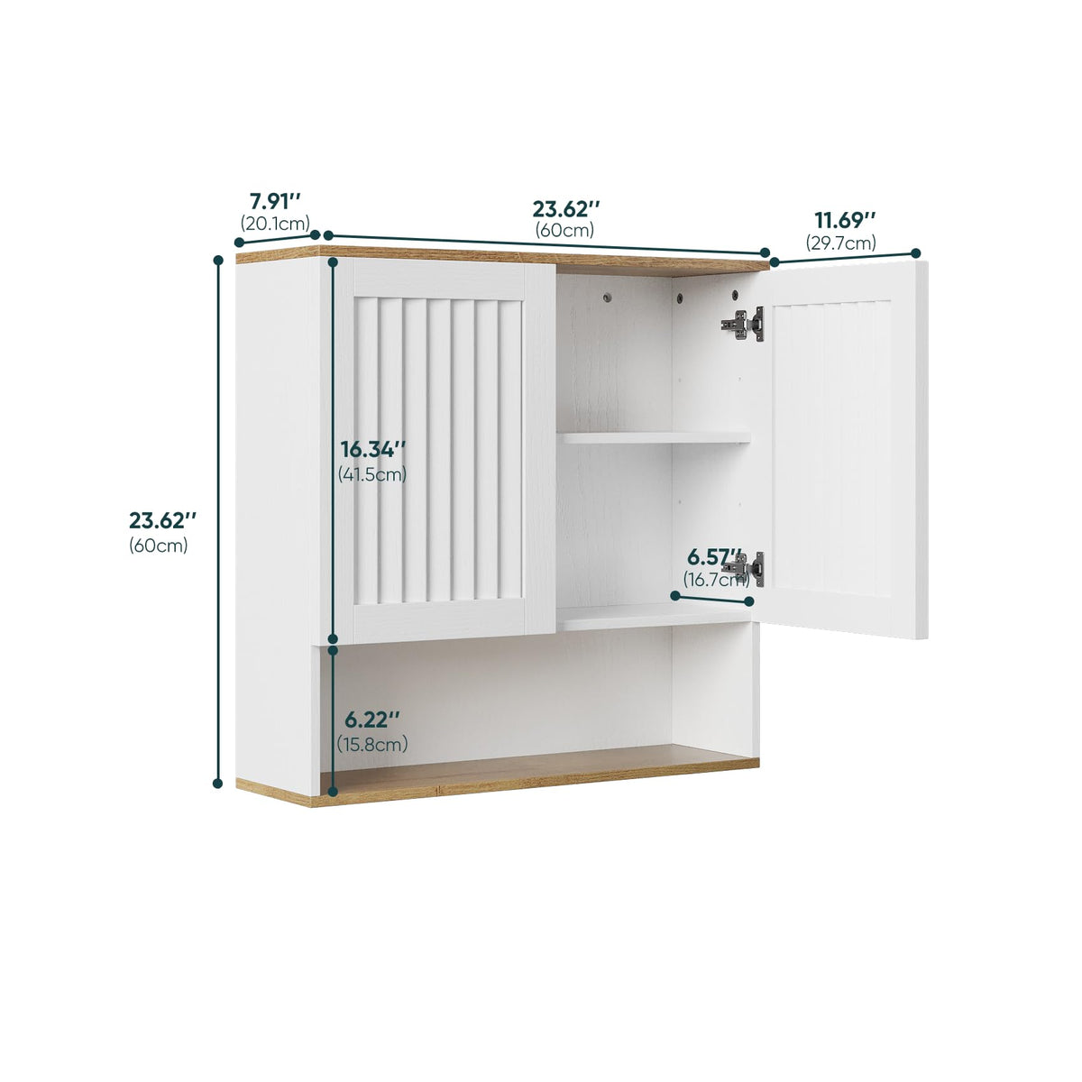 Kiasthome Bathroom Wall Cabinet, Medicine Cabinet with Louvered Doors & Adjustable Shelf, Over The Toilet Storage Cabinet for Laundry Room & Kitchen & Living Room