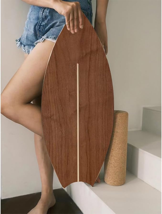 Balance Board Indoor Surfboard Surf Style Home Fitness with Wheel for Exercise, Athletic Training and Board Sports - Fun Workout Equipment For Balance, Stability and Improving Core Strength