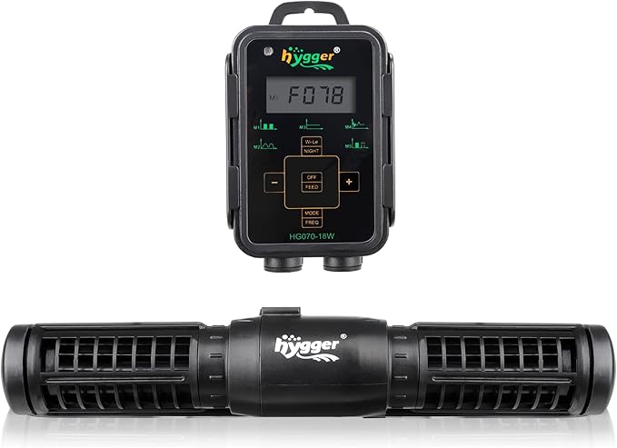 hygger Aquarium Wave Maker, Adjustable Cross Flow Pump with LED Display Controller, Magnetic DC 24V Aquarium Powerhead for Freshwater and Marine Reef Aquariums Up to 135 Gallon (18w)