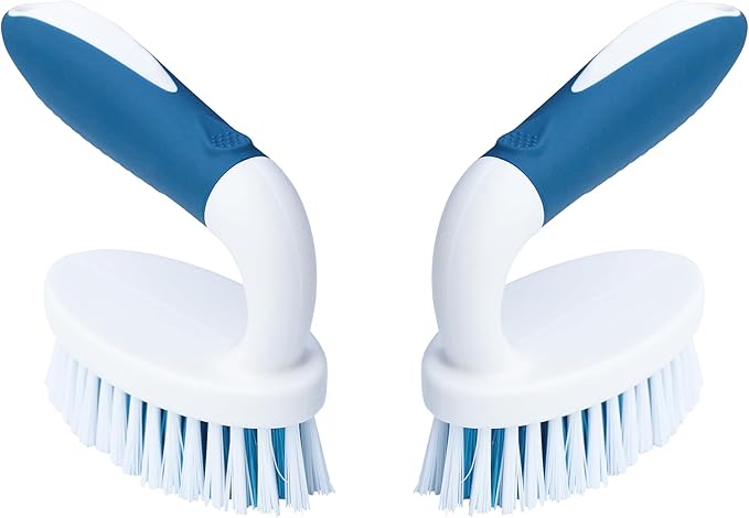 PHYEX Scrub Brush, 2 Pack Household Cleaning Brushes with Stiff Bristles, Scrubbing Brush for Carpet, Shower, Bathtub, Kitchen, Pool Tile, Bathroom Scrubber, Small