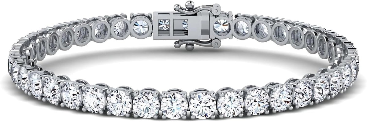 0.50-15 Carat Lab Grown Classic Diamond Tennis Bracelet 4 Prong Setting Luxury Collection (F-G Color, SI Clarity) Length- 7 Inch