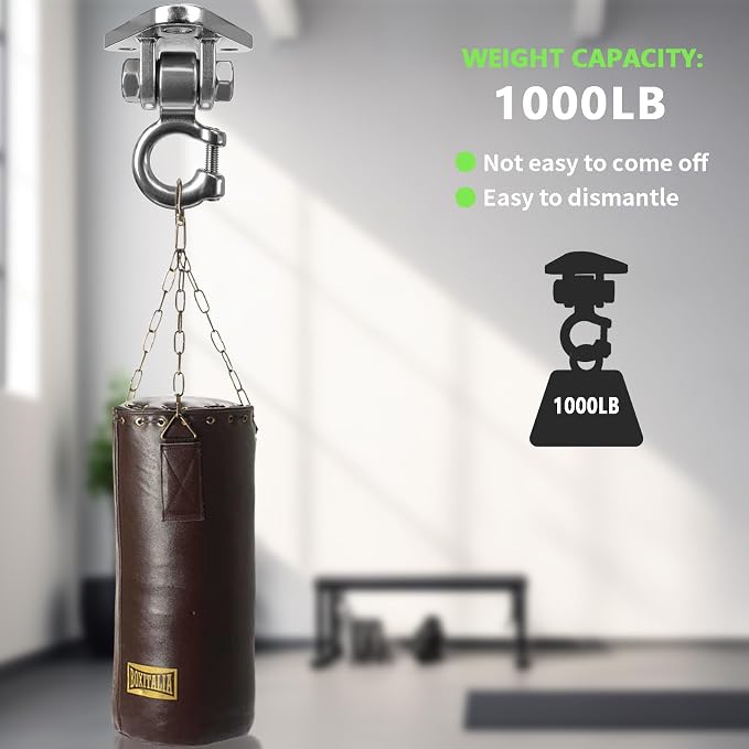 Swing Hangers Heavy Duty Smooth Operation with 180° Swing Bearings 1000 lb Capacity for Indoor Outdoor Swing Chairs Hammocks Playgrounds Yoga