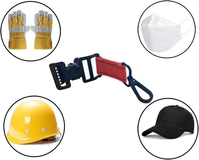 ZHIRONGFA Firefighter Glove Clip Holder for Work Gear, Safety Rescue Alligator Clip, 5 Pack, 6 Inch (Red)
