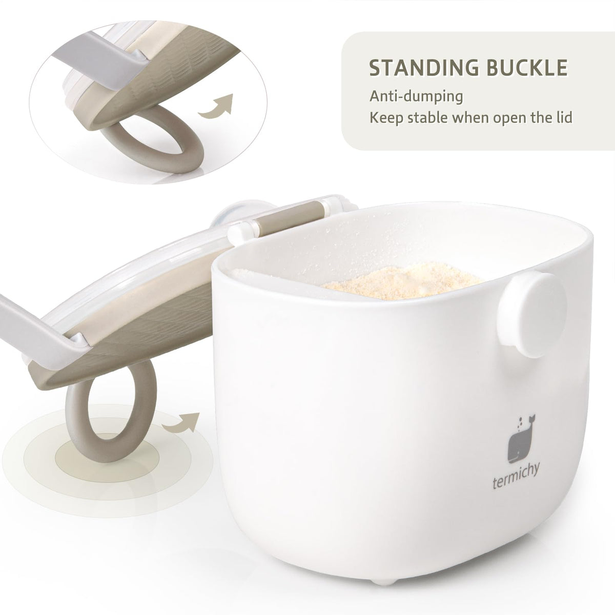 Termichy Baby Formula Dispenser, Portable Formula Dispenser Container with Scoop and Carry Handle for Travel Outdoor Activities for Baby Infant, 500ml
