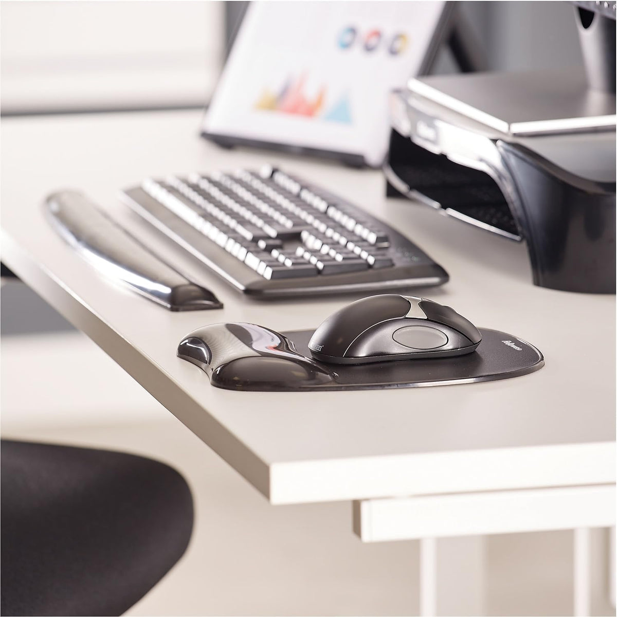 Fellowes Crystal Black Wrist Rest (9112201)