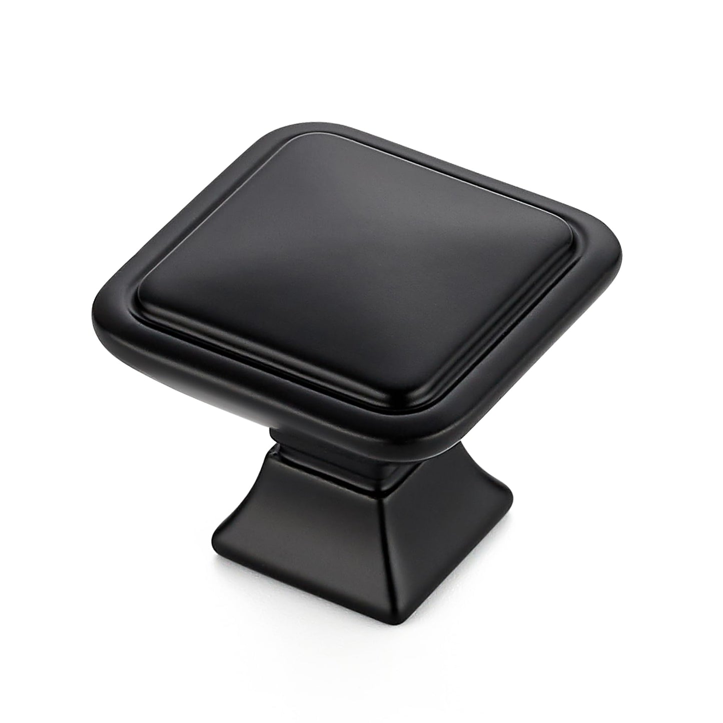 Ravinte 25 Pack Solid Single Hole Square Foot Cabinet Arch Knobs Kitchen Matte Black Knobs Black Drawer Pulls Kitchen Cabinet Hardware Pulls for Cupboard Handles
