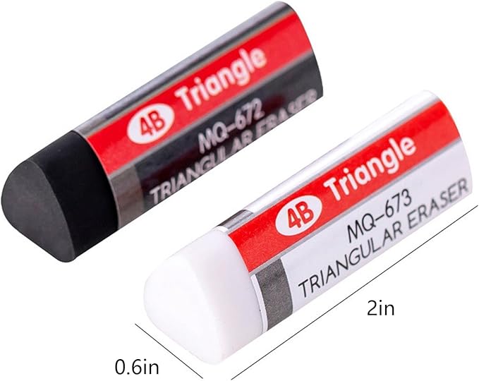 Black White Erasers 8 Pack Pencil Erasers Triangle Erasers for Kids Bulk for Students School Supplies Office Prize Gifts (Black and White Triangle)