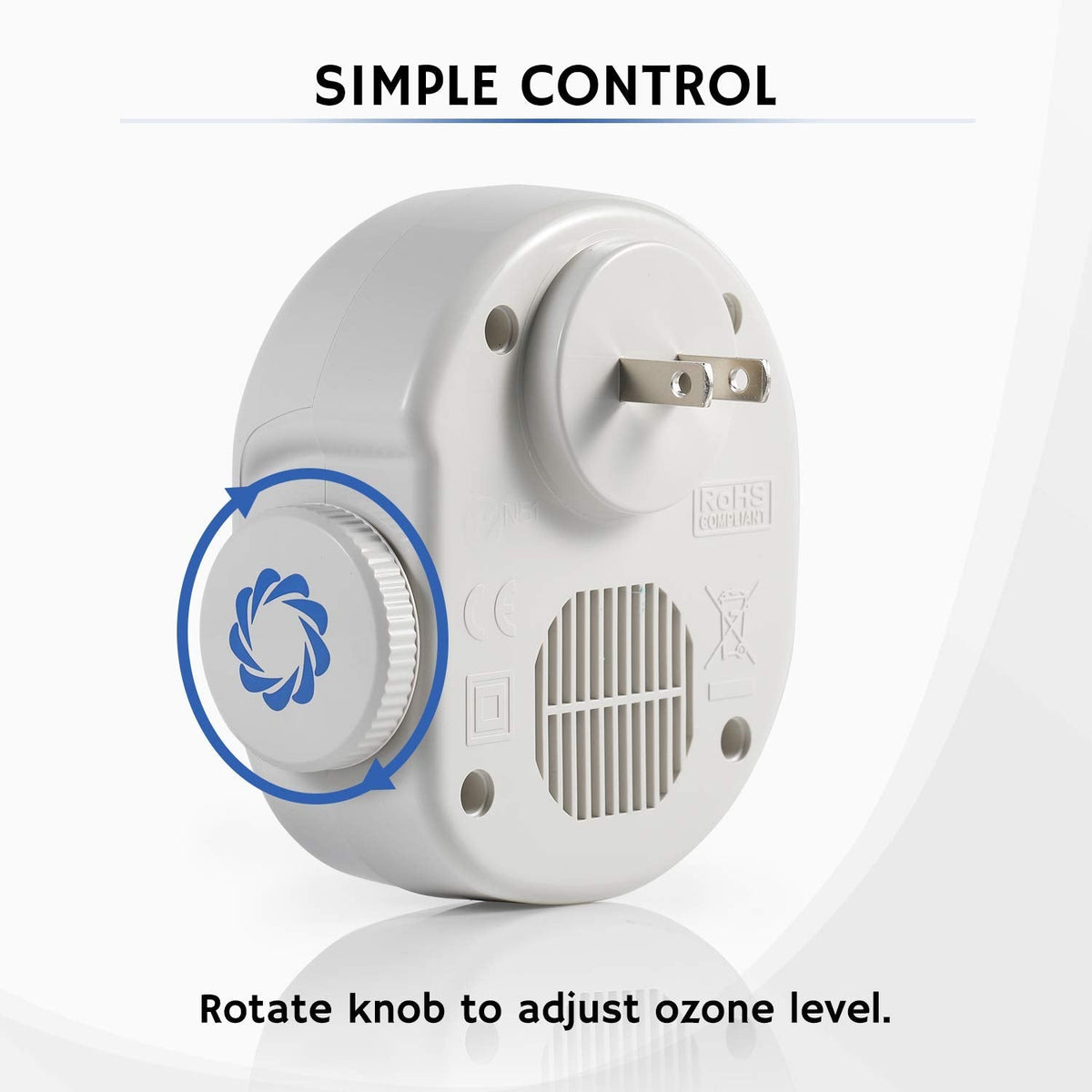 Airthereal B50 Mini Ozone Generator Air Purifier- Removes Odors and Sterilizes Air in Small Spaces Up To 320 Sq Ft - Plug in Mini Air Ionizer, Adjustable Ozone Output of 10-50 mg/h