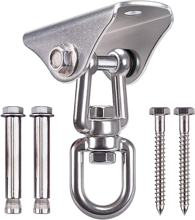 SELEWARE Stainless Steel Swing Hanger Heavy Duty Ceiling Swing Mount Free Swivel Swing Hook Swing Hardware Kit for Yoga Swing Hammock Chair Porch Swing Sets Heavy Punching Bag 1000 LB Capacity