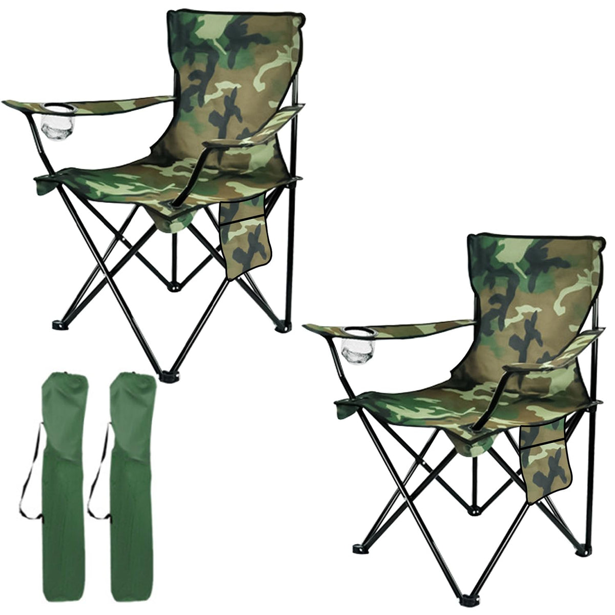Damei century Folding Camping Chairs- Lightweight, Portable Chair for Beach, Lawn, Outdoor Sports,2PCS Camouflage
