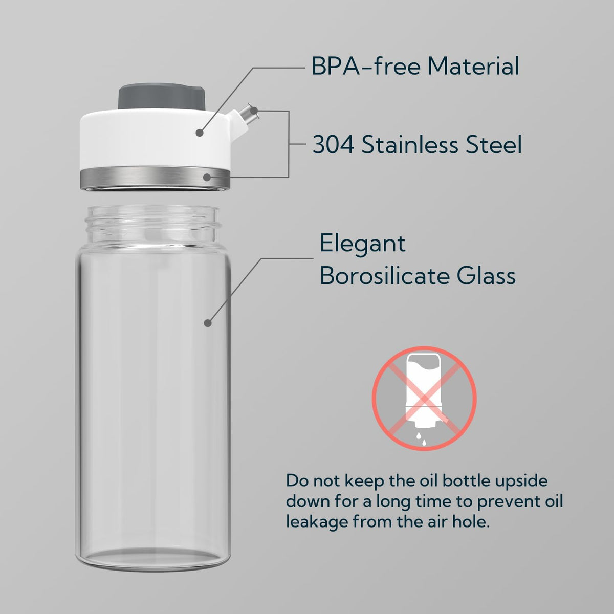 KITCHENDAO Precision Pour Glass Oil Dispenser 2-Piece Set with 3 Modes, Drip-Free Spout, Two Adjustable Flow Speeds, 12 oz Oil and Vinegar Dispensing Bottle 2 Pack Set for Kitchen