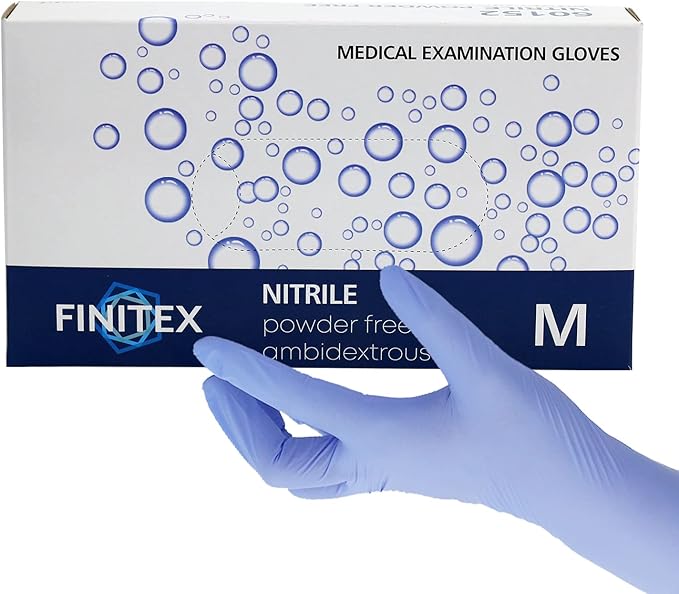 FINITEX Ice Blue Nitrile Exam Gloves - Powder-free, 1000 PCS Medical & Home Cleaning Gloves