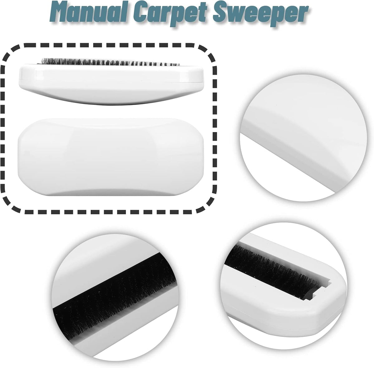 Handheld Crumb Sweeper, Carpet Sweeper Cleaner with Garbage Collection Nutshell Soft Debris Collector, Reusable Table Sweeper for Table, Mat, Bed Sheets, Sofas
