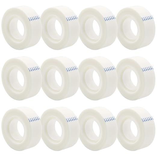 OWLKELA 12 Rolls Matte Adhesive Tape, Matte Finish Invisible Tape, Foggy Translucent Tape Great for Correction and Labeling, Compatible with Standard Tape Dispenser, 0.7 in x 1000 Inches