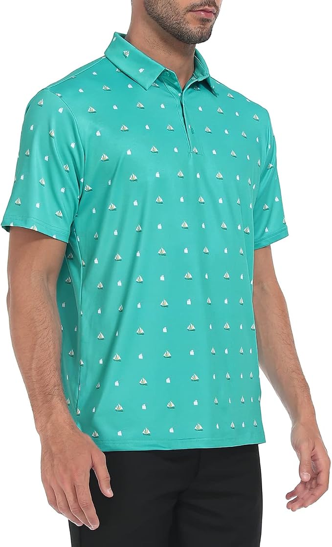 LRD Golf Shirts for Men UPF 50 Moisture Wicking Short Sleeve Polo Shirt