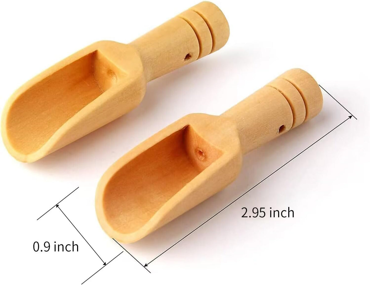 20pc Mini Wooden Spoons，Mini Bamboo Spoons for Bath Salts, tea scoop, Washing Powder spoon，wooden candy spoon