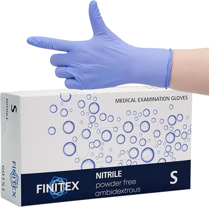 FINITEX Ice Blue Nitrile Exam Gloves - Powder-free, 1000 PCS Medical & Home Cleaning Gloves