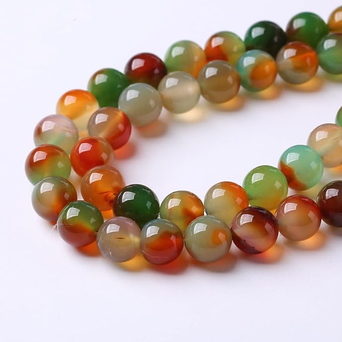 72PCS 10mm Natural Peacock Agates Beads for Jewelry Making Semi Precious Loose Gemstones Beads DIY Bracelet Necklace 2 Strand 32"