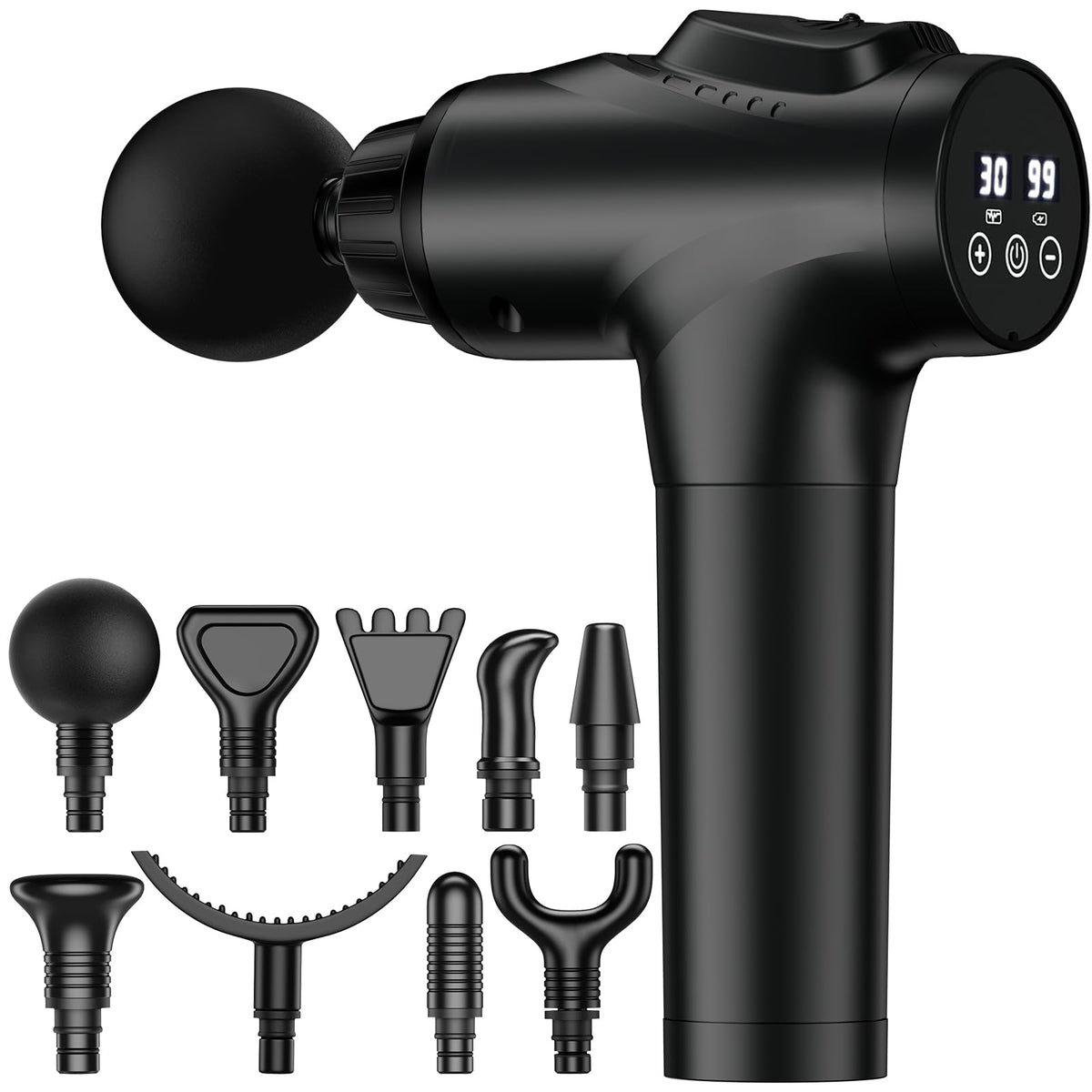 APHERMA Massage Gun, Muscle Massage Gun for Athletes Handheld Electric Deep Tissue Back Massager, Percussion Massage Device for Pain Relief with 30 Speed Levels 9 Heads