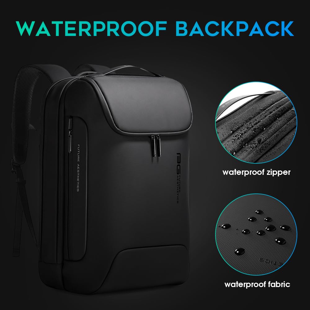 BANGE Men's Anti-Theft Backpack,Waterproof Fashion Travel Backpacks,High Tech Backpack with USB3.0 Charging Port,Business Laptop Backpack Fits 17.3 Inch Notebook…