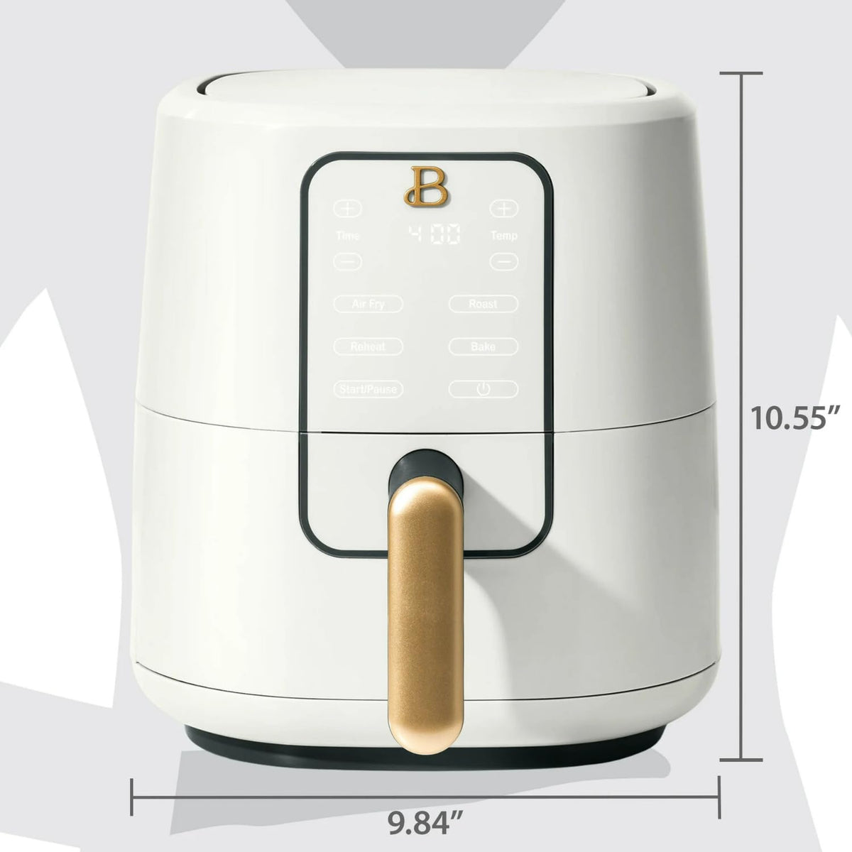 B - 3-Quart Digital Air Fryer, TurboCrisp Technology, 4 Presets, 170°F-400°F, Non-Stick, Dishwasher Safe, 1200 Watt. (White Icing)
