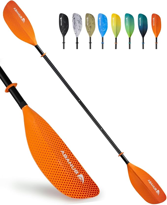 Abahub Adjustable Kayak Paddle 210-230 cm/ 230-250 cm Floating Kayaking Oars Boating Oars Canoeing Oars Black