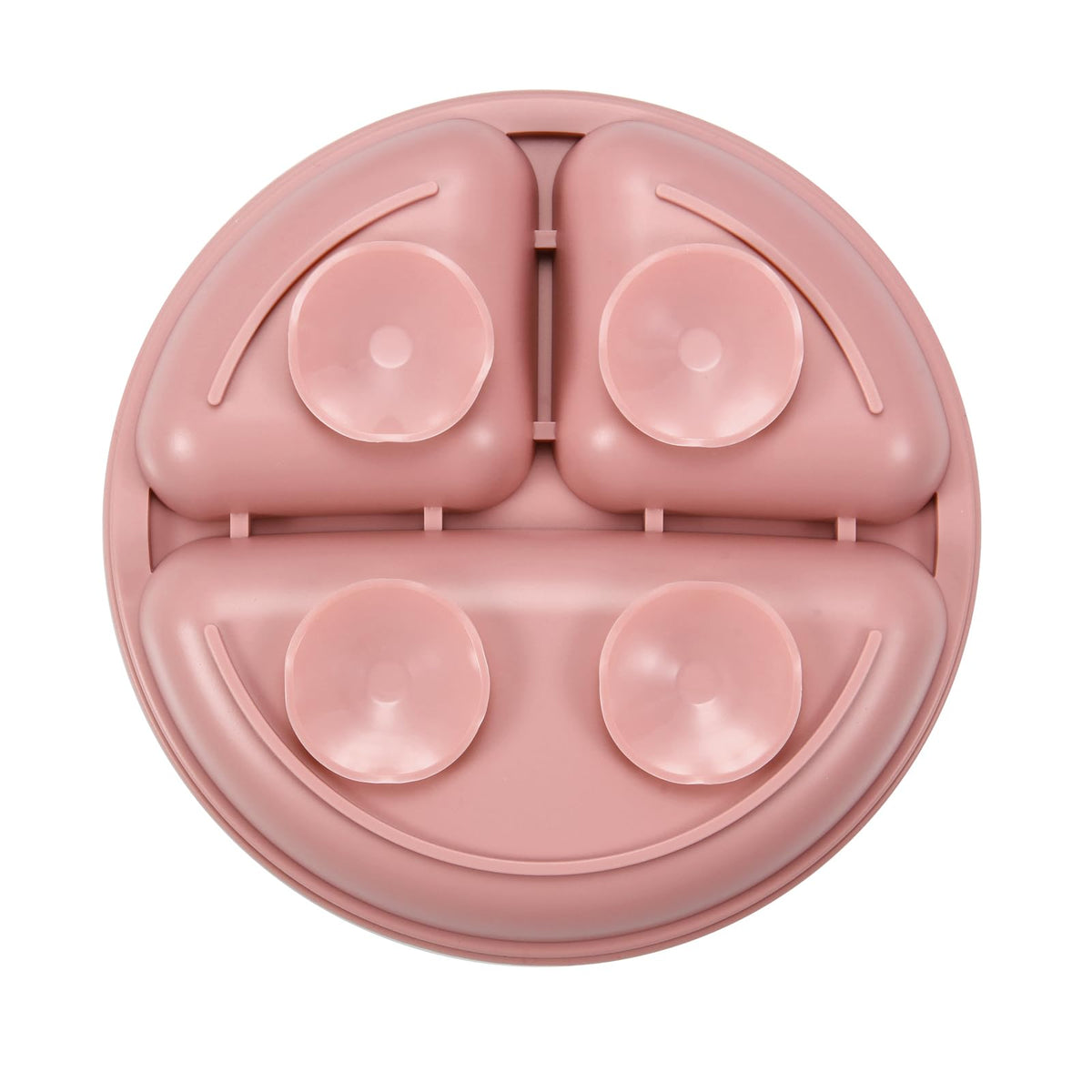 PandaEar 3 Pack Toddler Plates, Silicone Divided Suction Plate for Babies, BPA-Free 100% Food-Grade Silicone Unbreakable Baby Plate (Pink/Linen/Light Pink)