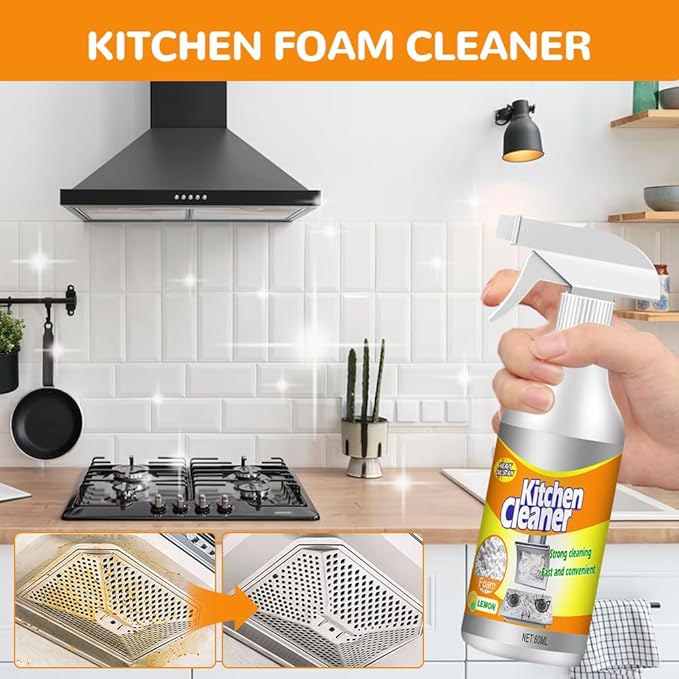 Kitchen Foam Cleaner, 2025 New All-Purpose Cleaner, Portable Grease Remover for Home Kitchen, Durable Stove Cleaners for Restaurant, Easy Clean Pot and Pan Cleaners for Housewife (2)