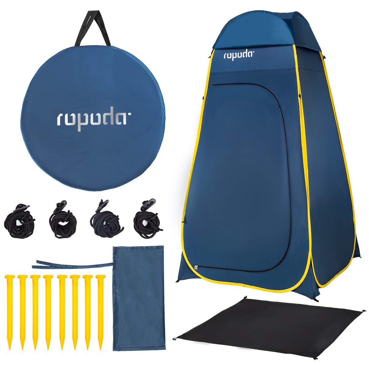 ropoda Pop Up Tent 83" x 48" x 48" Upgrade Privacy Tent, Porta-Potty Changing Portable Changing Room Includes 1 Removable Bottom,8 Stakes,1Removable Rain Cover,1 Carrying Bag