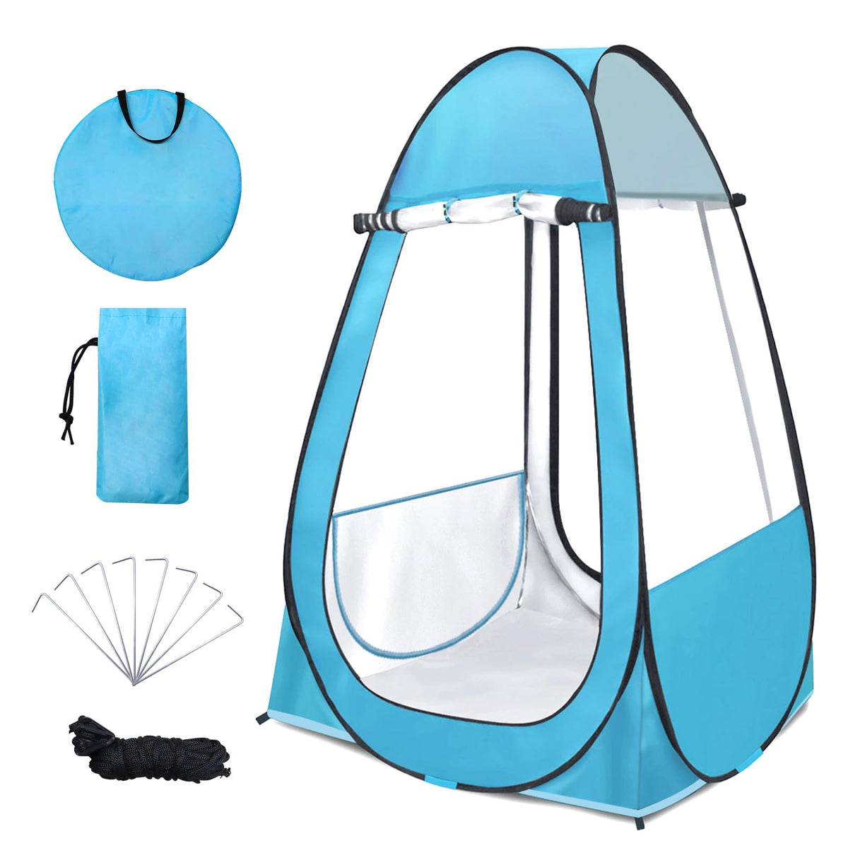 Pop Up Tent, Clear Outdoor Tents Camping Fishing, 39" L x 39" W x 64" H Portable Instant Shelter Rainproof - Windproof for Beach, Sports, Upgraded and Thickened PVC- Easy Set Up
