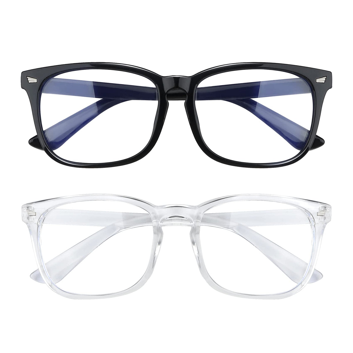 AFNWQI Fashion Square Blue Light Blocking Glasses - Clear Computer & Gaming Glasses for Women and Men
