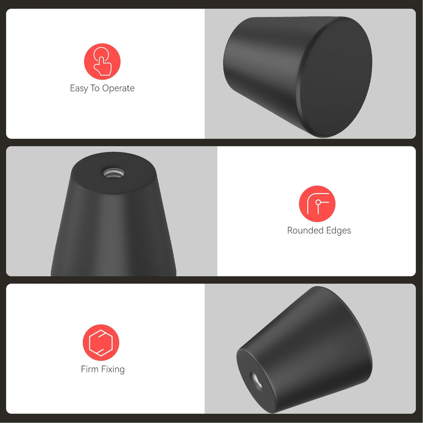 homdiy 10 Pack Black Knobs for Dresser Black Cabinet Knobs Small Drawer Pulls Round Kitchen Cabinet Hardware