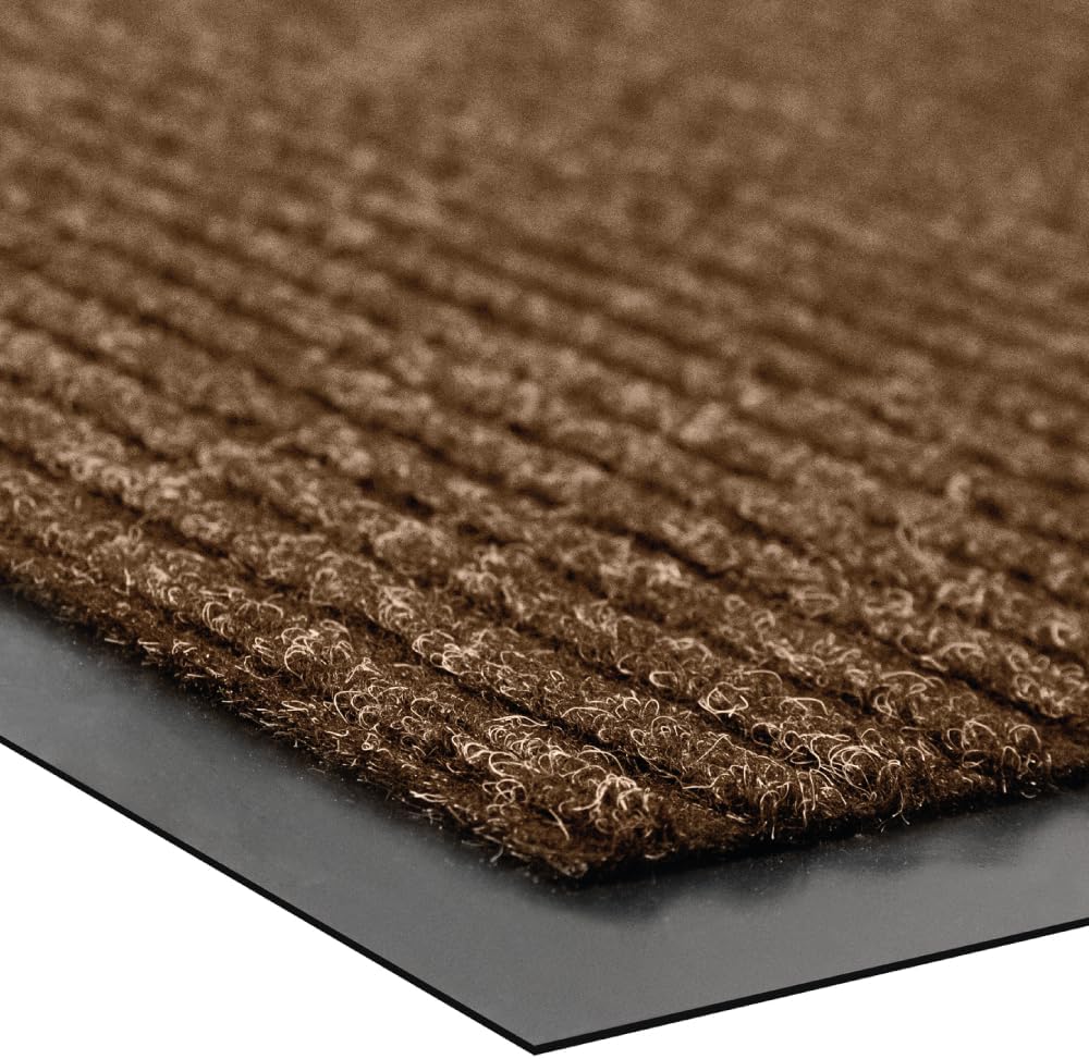 UNIMAT Traffic Guard Door Mat, 3Â´x 5Â´, Heavy Duty Waterproof Doormat, Stain and Fade Resistant Welcome Mats, Durable Rubber Backing, Low Pro le Entryway Rug, Shoe and Boot Scraper, Brown