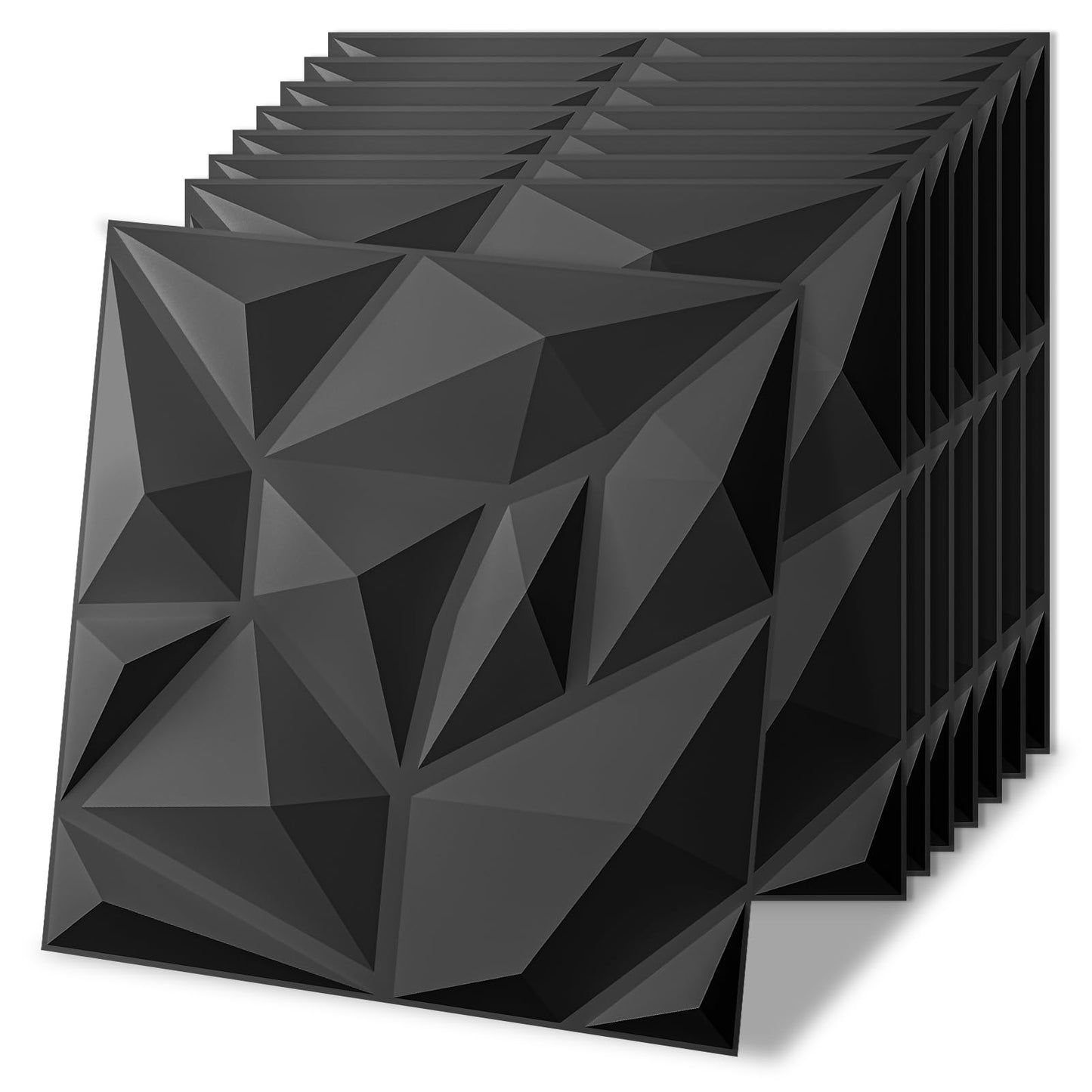Art3d 20 Pack Decorative 3D Wall Panels for Interior Wall Decor Living Room, 11.8"x11.8" Black Wall Art PVC Panels for Bedroom TV Background Gaming Room Decor