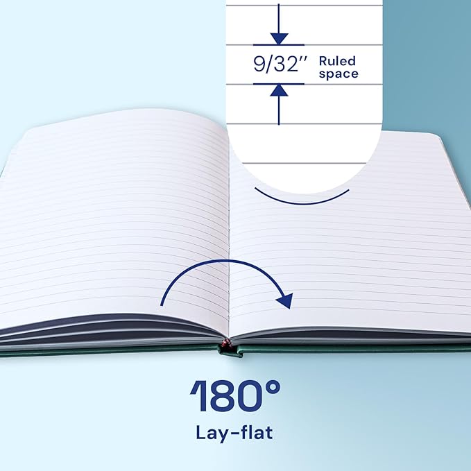A4 Lined Journal Notebook, 8mm Ruled Notepad, Journaling for Writing, Work, School, Travel and Note Taking, Hardcover 160 Pages (80 Sheets) 8.27 x 11.6 inches (Black)