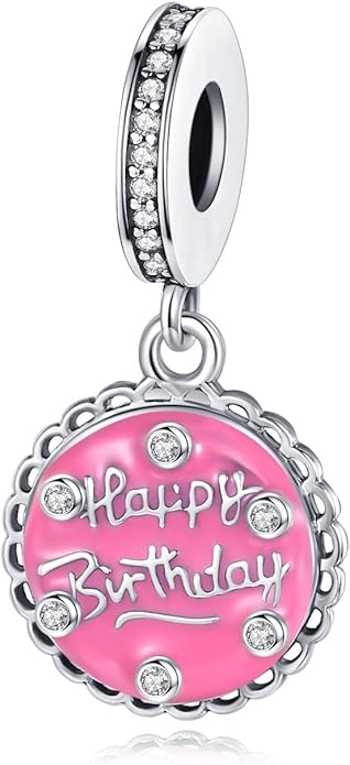 Birthday Fashion Love Heart Dangle Charm 925 Sterling Silver Charms fits Bracelets and Necklace Pendant Bead Charms Jewelry Present for Women Family Friends