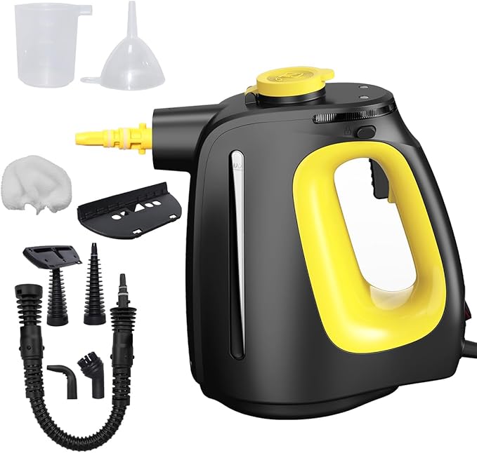Handheld Steam Cleaner with 9 pcs Accessories Multi Surface Steam Cleaner for Home 530ml Natural Multi Purpose Steamer for Cleaning Grime, Grease，Floor, Upholstery, Grout and Car
