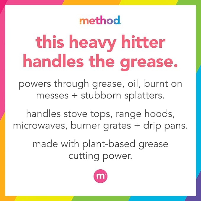 Method Heavy Duty Degreaser, Lemongrass Scent, Oven Cleaner & Stove Top Cleaner, 28 Oz Spray Bottles (Pack of 8)