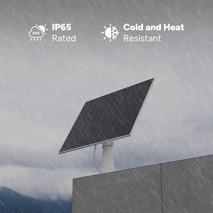 Lorex Solar Panel for Battery-Operated Cameras | 7 Watt | USB C and Micro-USB Adaptor | High-Efficiency | Non-Stop Power | Weatherproof | Flexible Setup