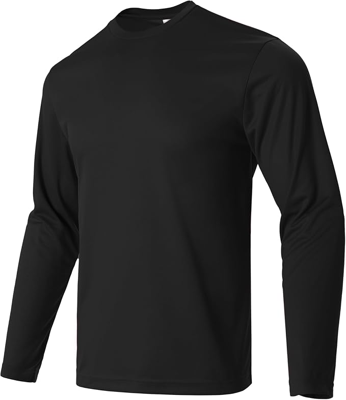 Mens Long Sleeve T-Shirts Casual Crew Neck Tee Shirt Summer Soft Running Swimming Cycling Fishing Tops