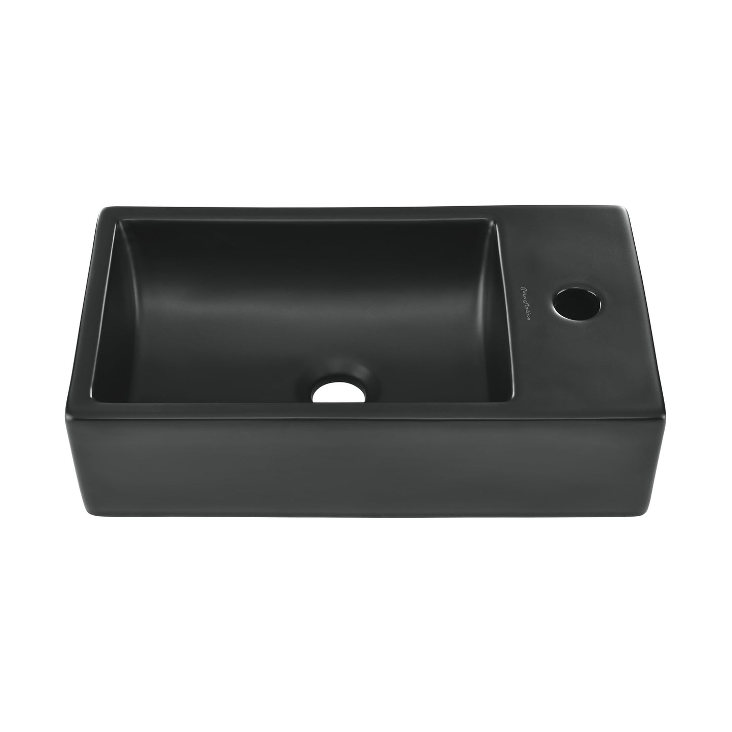 18" Ceramic Vanity Sink Top in Matte Black